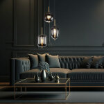 Lampe � suspendre lampe � suspension en verre � 3 flammes abat - jour en verre lampe de salon en laiton, ...