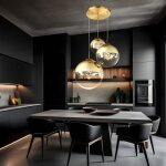 Suspension suspension verre 3 flammes boule de verre couleur or suspension boule de verre lampe de table ...