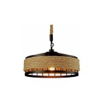 Suspension vintage en corde de chanvre - plafonnier e27 - lustre r�tro industriel - rustique - corde ...