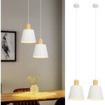 Suspension vintage salle � manger lampe suspendue : 2 x lampe suspendue industrielle �20cm m�tal blanc ...