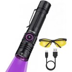 Sv143 lampe torche uv led 365nm 10w usb c rechargeable lampe ultraviolet lumiere noire d�tecteur d'urine ...