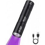 Sv98 3w lampe torche uv led 365nm petit type c usb rechargeable mini lampe ultraviolet lumiere noire ...