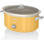 Swan - sf17031yelneu retro mijoteuse 6, 5l pole amovible en cramique antiadhsive, vintage 320w jaune ...