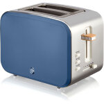 Swan - st14610bluneu grille - pain � fente large 2 tranches design moderne nordic 900w bleu