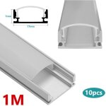 Swanew 10x1m profil aluminium led angle anodis diffuseur laiteux pour ruban bande led couvercle blanc ...
