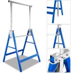 Swanew lot de 2 tr�teaux pliables t�lescopiques 7 hauteurs possibles (80 - 130cm) bleu jusqu'� 150 kg ...