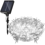 Swanew 200 led solaire guirlande lumineuse rideau lumineux 5m lumires de nol extrieur et intrieur ...