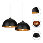 Swanew - 2er suspension abat - jour industrielle rtro lustre abat - jour noir lampe de plafond luminaire ...