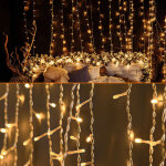 Swanew 30m 300 led guirlande lumineuse tanche clairage nol lumires rideau lumires, blanc chaud