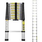 Swanew 4, 4m chelle tlescopique alu argent portable echelle multi - fonction en aluminium, capacit ...
