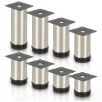 Swanew lot de 4 pieds de meuble, pied de table, meuble, inox, hauteur : 180 mm diamtre : 40 mm rglage ...