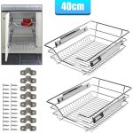 Vingo - swanew 4x 40cm tiroir de cuisine placard coulissant tiroir tlescopique cuisine tagre panier ...