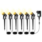 Swanew lot de 6 spots piquets extérieurs, projecteur de jardin à led avec prise étanche ip65 cob blanc ... Swanew lot de 6 spots piquets extérieurs, projecteur de jardin à led avec prise étanche ip65 cob blanc ...