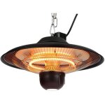 Swanew chauffage de terrasse suspendu, 2000 w, halogène, à suspendre, avec chaîne de suspension, 2 niveau ... Swanew chauffage de terrasse suspendu, 2000 w, halogène, à suspendre, avec chaîne de suspension, 2 niveau ...