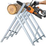 Swanew chevalet de sciage en acier galvanis - avec dents 150kg - pliable 4 trteaux