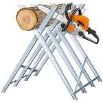 Swanew chevalet de sciage en acier galvanis - avec dents 150kg - pliable 4 trteaux