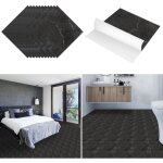 Swanew dalles de sol pvc adhsives - 2 boites de 22 dalles vinyle auto - adhsives - marbre noir - ca. ...