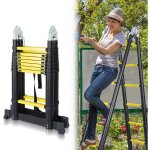 Randaco - swanew echelle tlescopique jusqu' 150 kg escabeau stable en aluminium multi - fonction 2, ...