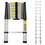 Echelle tlescopique jusqu' 150 kg escabeau stable en aluminium multi - fonction 3, 8 m - argent - swanew ...