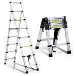 Echelle télescopique professionnel multifonction articulée 2, 0 + 1, 7m, escabeau 5x6 marches pliable ... Echelle télescopique professionnel multifonction articulée 2, 0 + 1, 7m, escabeau 5x6 marches pliable ...