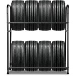 Swanew �tag�re � pneus 8 pneus support de pneu capacit� de charge 180 kg avec housse de protection