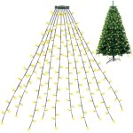 Swanew guirlande lumineuse 280 leds 2. 8m 8 effets lumineux sapin de nol avec anneau blanc chaud