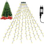 Swanew guirlande lumineuse 280 leds pour sapin de noel 2m x 8 (1. 5 - 2. 8m sapin) - blanc chaud