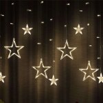 Swanew guirlande lumineuse led 12 toiles sapin de nol rideau lumineux ip44 blanc chaud