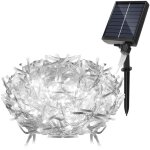 Swanew guirlande lumineuse solaire extérieure led rideau lumineux décoration de noël Étanche ip44 blanc ... Swanew guirlande lumineuse solaire extérieure led rideau lumineux décoration de noël Étanche ip44 blanc ...