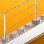 Vingo - swanew rampe d'escalier acier inoxydable main courante balustrade garde - corps argent 100 cm ...