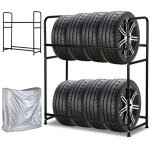 Swanew - tag�re � pneus en fer porte - pneu support de pneus solide - �tag�re du rangement des 8 pneus ...