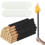 Swanew torche jardin, lot de 10, lampe huile pour dehors, 42cm
