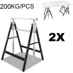 Swanew tréteau télescopiques set de 2 tréteaux réglables en hauteur 80 - 130cm. max. 200 kg. noir. en ... Swanew tréteau télescopiques set de 2 tréteaux réglables en hauteur 80 - 130cm. max. 200 kg. noir. en ...