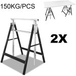 Swanew trteau tlescopiques set de 2 trteaux rglables en hauteur 80 - 130cm, max. 200 kg, noir, en ...