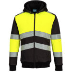 Sweat � capuche dhiver zipp� pw3 class 1 - m - jaune / noir - portwest