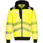 Pw3 - sweat  capuche zipp haute - visibilit - xxxl - jaune / noir portwest