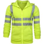 Sweat et capucin s�curit� zipp�, veste de travail r�fl�chissante, veste thermique en polaire chaude - ...