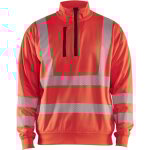Sweat de travail col zipp� haute visibilit� 3564 - rouge fluo s
