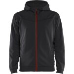 Sweat de travail zipp� � capuche 3363 - noir / rouge s