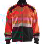 Sweat de travail zippé haute visibilité 3558 - rouge fluo / noir xl Sweat de travail zippé haute visibilité 3558 - rouge fluo / noir xl