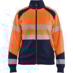 Sweat de travail zippé haute visibilité femme 3508 - orange / marine s Sweat de travail zippé haute visibilité femme 3508 - orange / marine s