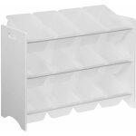 Sweeek - meuble de rangement pour enfant avec 12 casiers. blanc - tobias - mdf dcor bois naturel. l ...