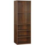 Sweeek - module dressing avec 5 tagres. couleur noyer. panneaux stratifis