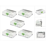 Festool - systainer t - loc sys 1 tl 5 x coffrets  outils - gris clair - combinables (497563)