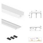 Kit de ferrures pour 2 portes coulissantes et armoire � fermeture souple placard 74, profil� wave, �paisseur ...
