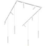 Syst�me d'�clairage sur rail moderne avec 6 spots et 4 suspension blanches monophas� - slimline uzzy ...