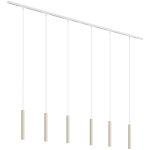 Systme d'clairage sur rail moderne avec 6 suspension beige et blanches monophas - slimline keno - ...