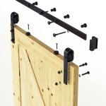 Systeme porte coulissante quincaillerie kit de rail pour porte coulissante pour porte simple noir - 7, ... Systeme porte coulissante quincaillerie kit de rail pour porte coulissante pour porte simple noir - 7, ...
