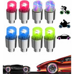 Syzplnwy lot de 8 bouchons de valve de pneu led phosphorescents avec lumi�re clignotante pour voitures, ...