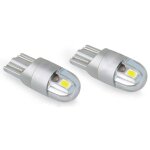 T10 led feu de position veilleuses, 12v 6000k blanc led clignotant pour ampoule plaque feux de gabarit ...